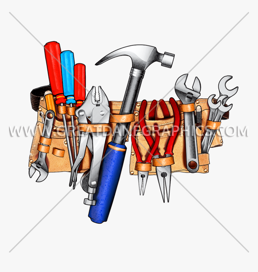 Handy Tool Belt Production - Hammer And Tool Belt, HD Png Download