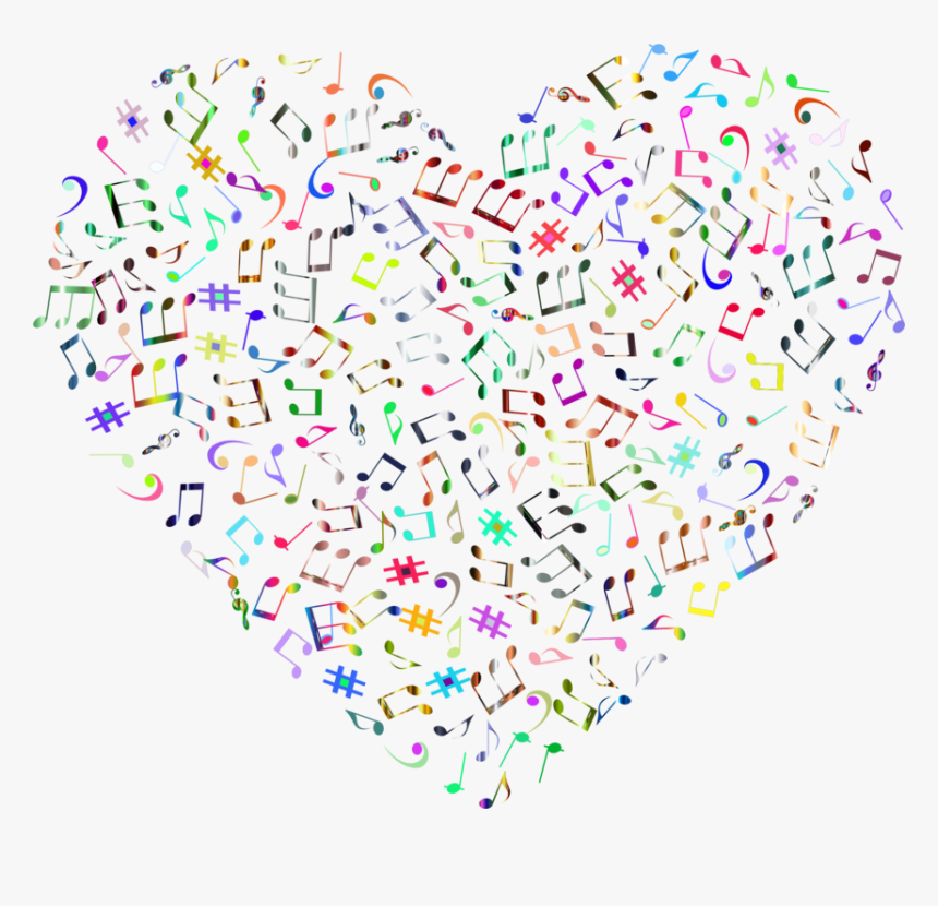 Clip Art Musical Note Theatre Art - Music Note Heart Svg, HD Png Download