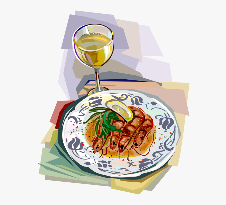 Vector Illustration Of Langostino Prawn Shrimp Seafood - Fast Food, HD Png Download