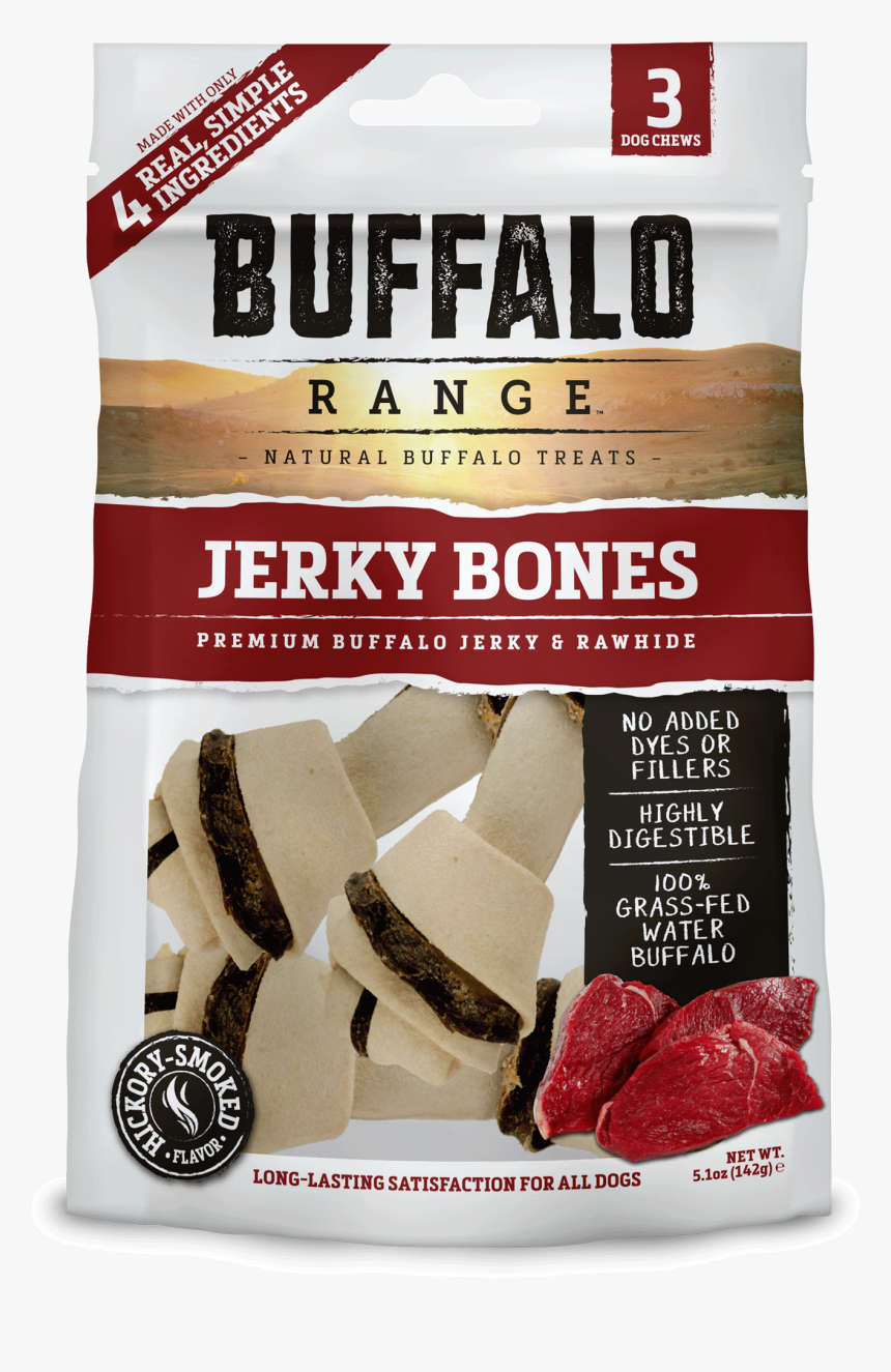 Buffalo Range All Natural, Grain Free Jerky Bone Rawhide Buffalo