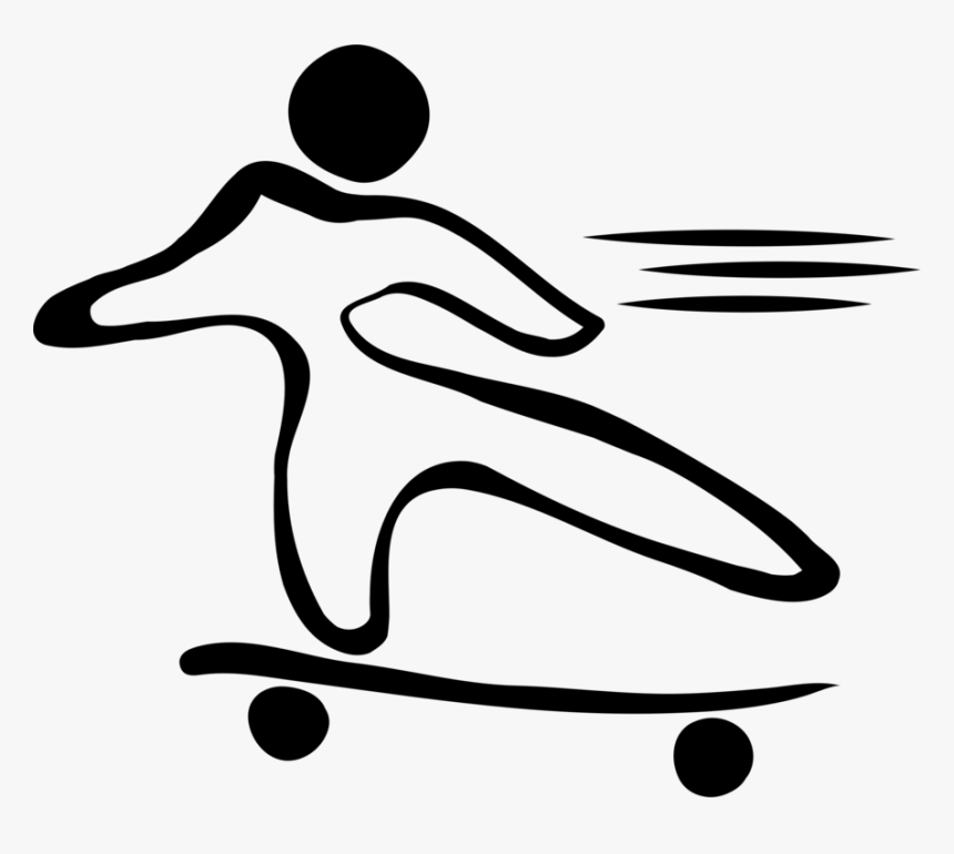 Line Art,recreation,art - Longboarding, HD Png Download