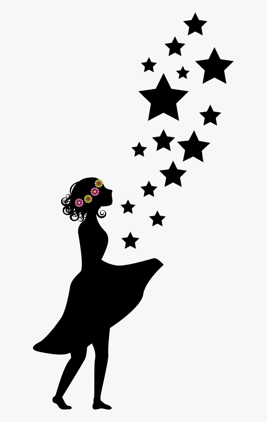 Flower Girl Sterntaler Girl Free Photo - Blumenmädchen Silhouette, HD Png Download