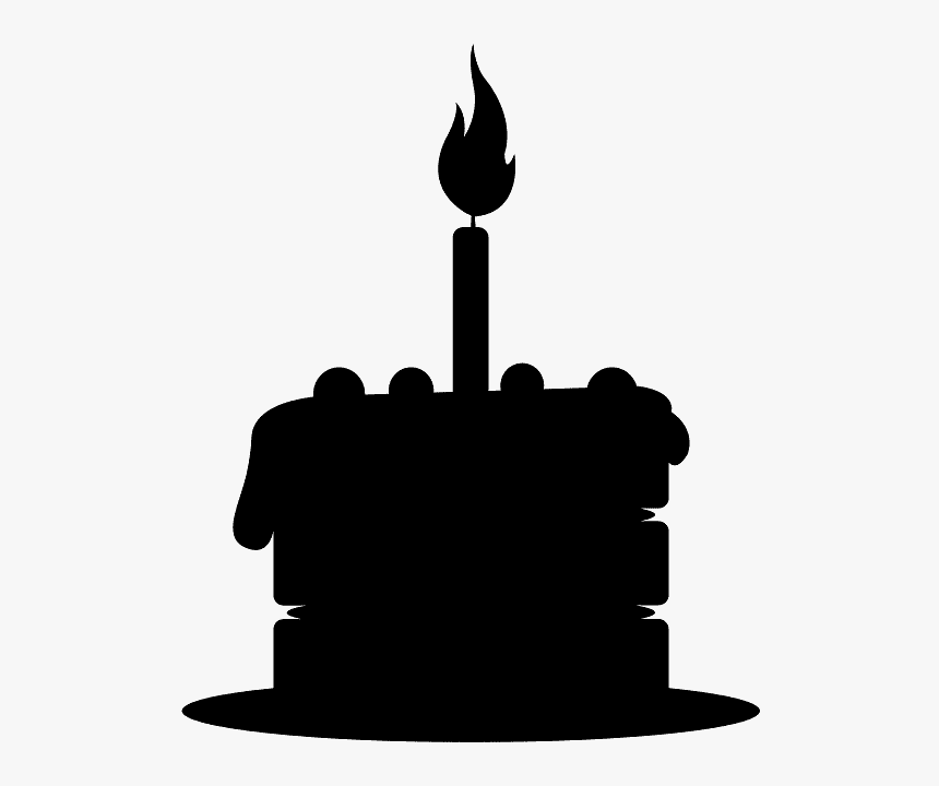 Black Birthday Cake Silhouette, HD Png Download