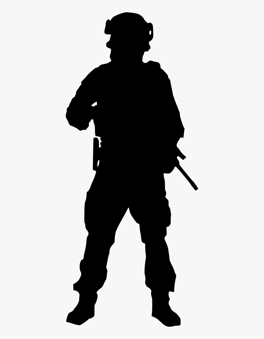 Standing,silhouette,clip Art - Soldier Silhouette Transparent, HD Png Download