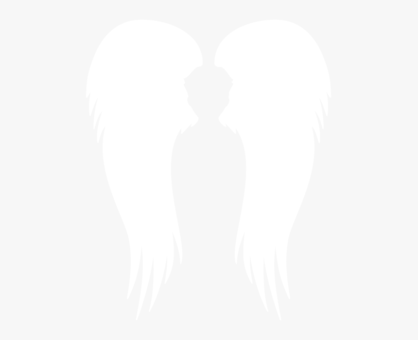 Between The Shape Of Two Angel Wings There Is A Silhouette - Silhouette, HD Png Download