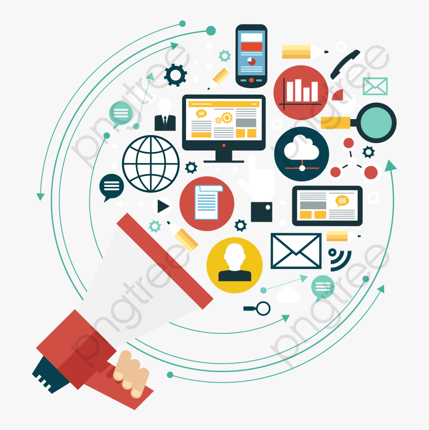 Internet Speaker Information And - Transparent Digital Marketing Vector Png, Png Download