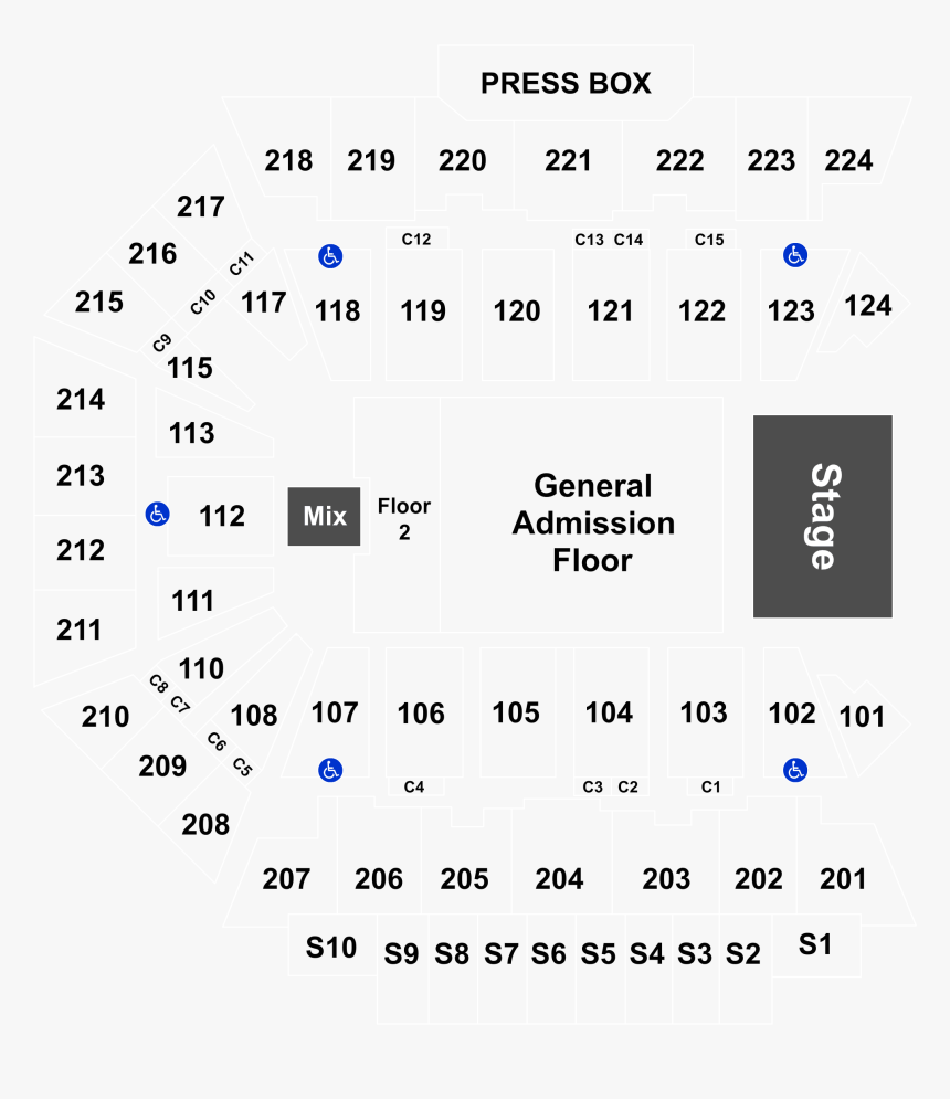 Bmo Harris Bank Center Sec 212 Row Aa, HD Png Download