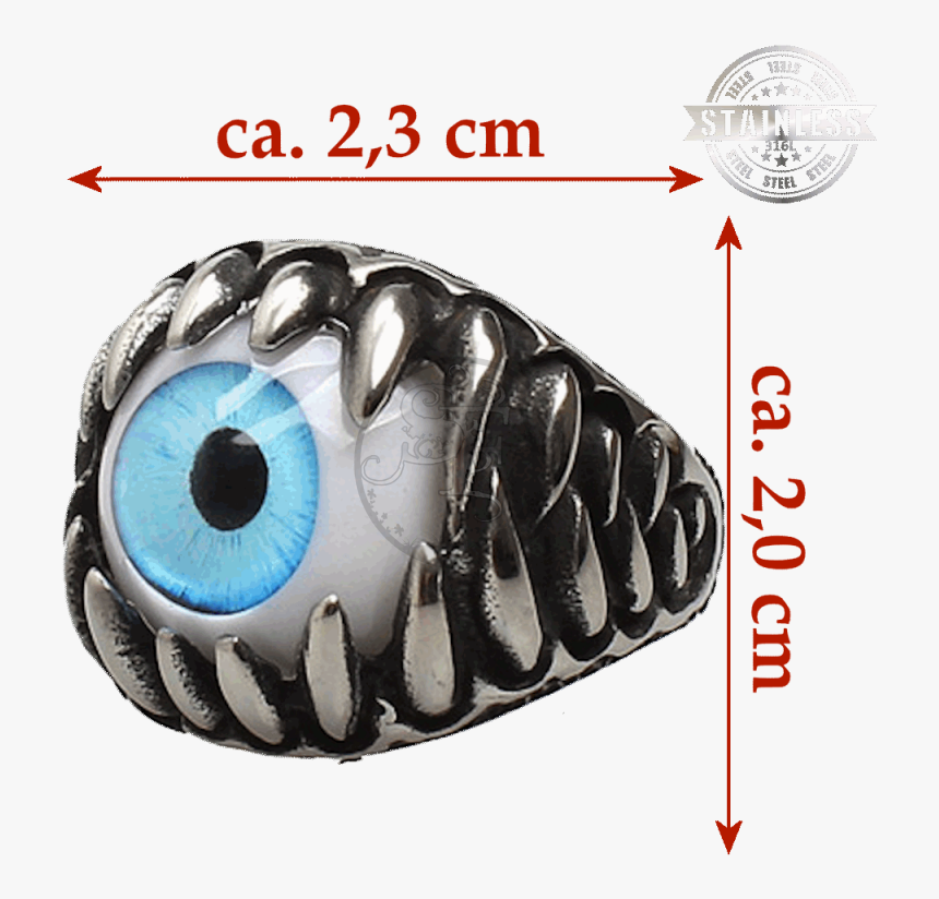 Demon Ring Eye 316l Stainless Steel Biker Maya - Ten-pin Bowling, HD Png Download
