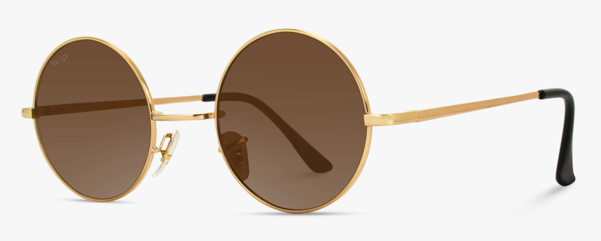 Retro Round Metal Hippie Sunglasses - Bronze, HD Png Download