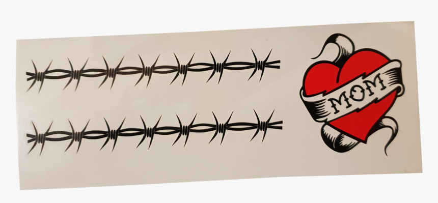 Rocker Hippie 70s 80s Wig Includes Tattoo, Glasses, - Wire Fence Tattoo, HD Png Download