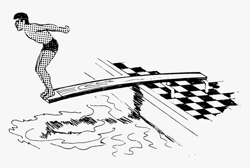 Dive Clipart Black And White, HD Png Download