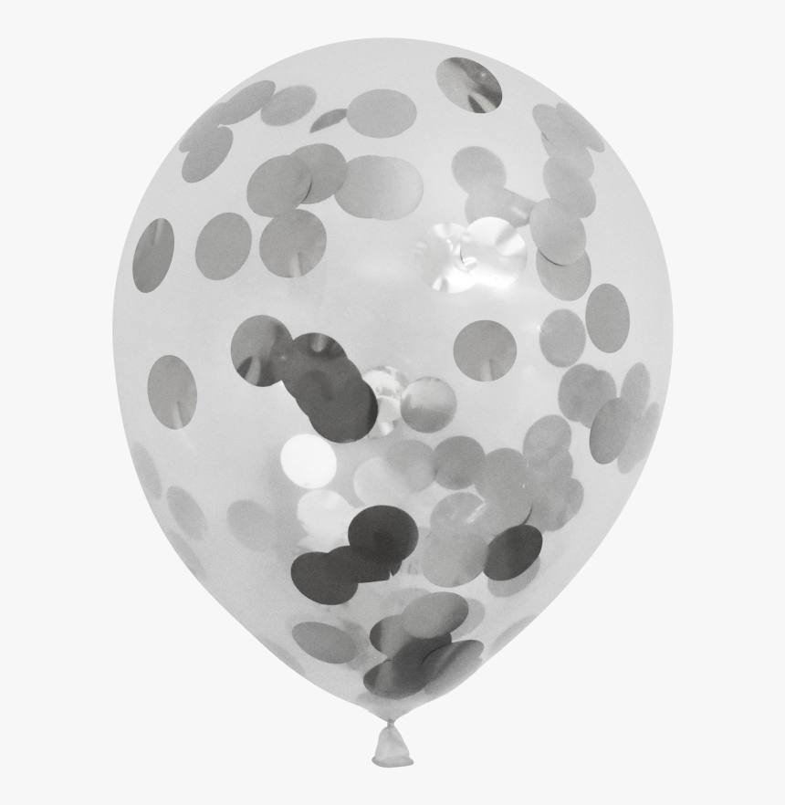 Clear Balloons With Silver Confetti, HD Png Download