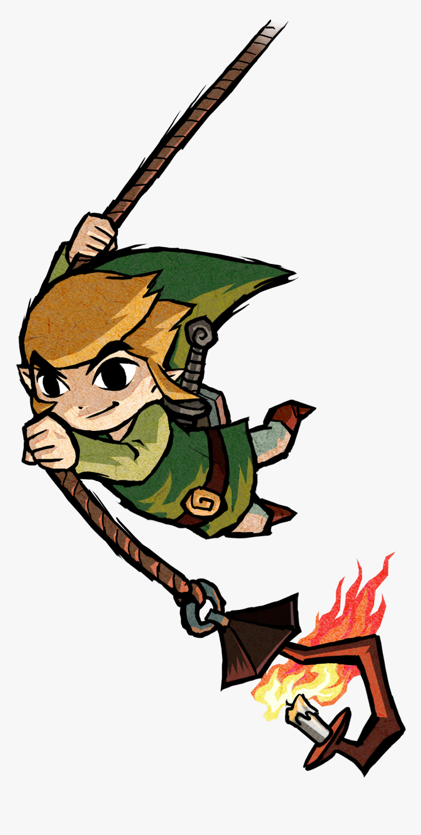 Clip Royalty Free Stock Object Zelda Wiki - Swinging On A Rope Character, HD Png Download