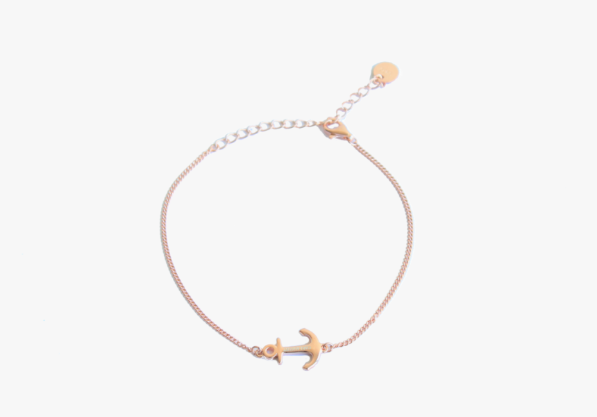 925 Rose Gold Anchor Bracelet - Chain, HD Png Download