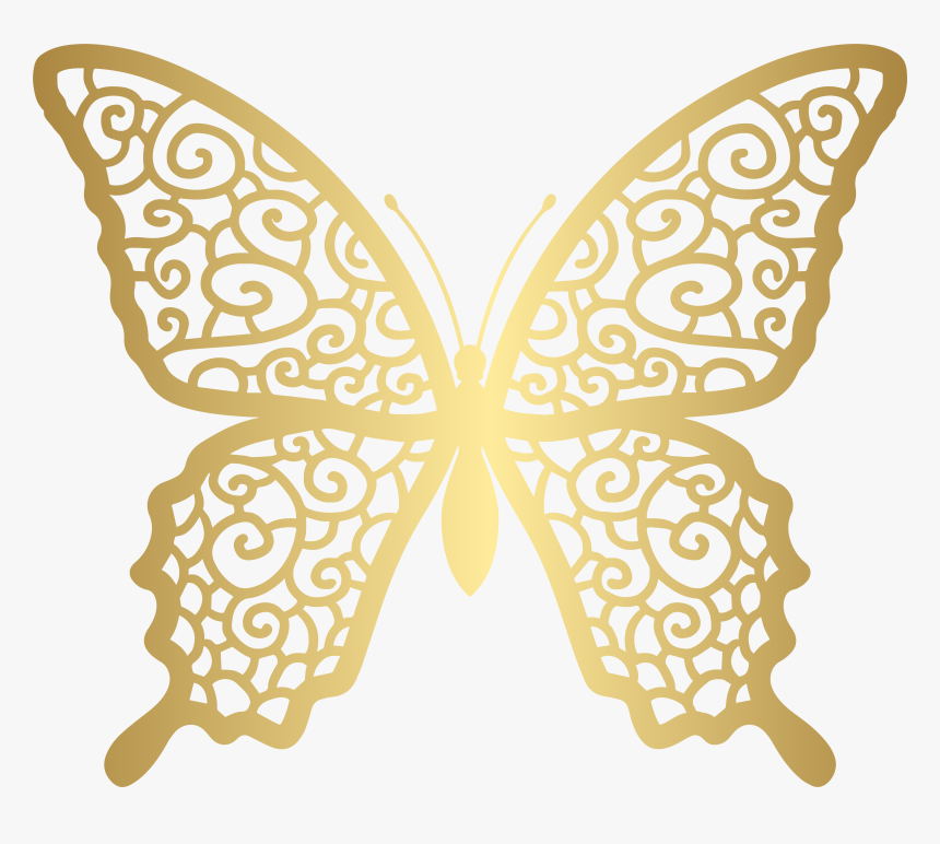 Gold Clipart Butterfly Photo, HD Png Download