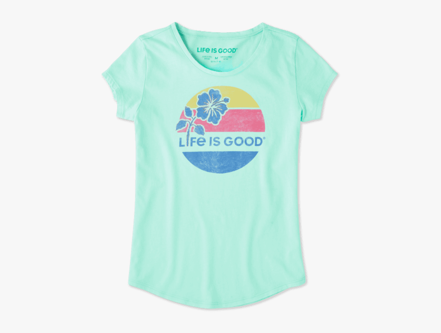 Girls Hibiscus Sun Smiling Smooth Tee - Emblem, HD Png Download