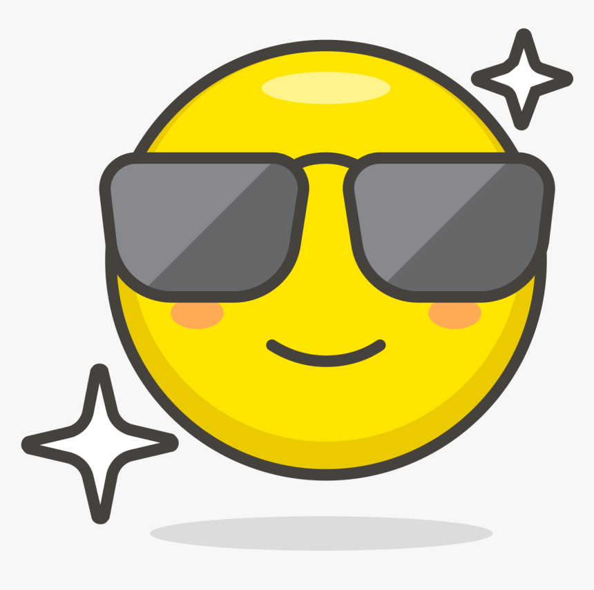 012 Smiling Face With Sunglasses - Smiling Face, HD Png Download