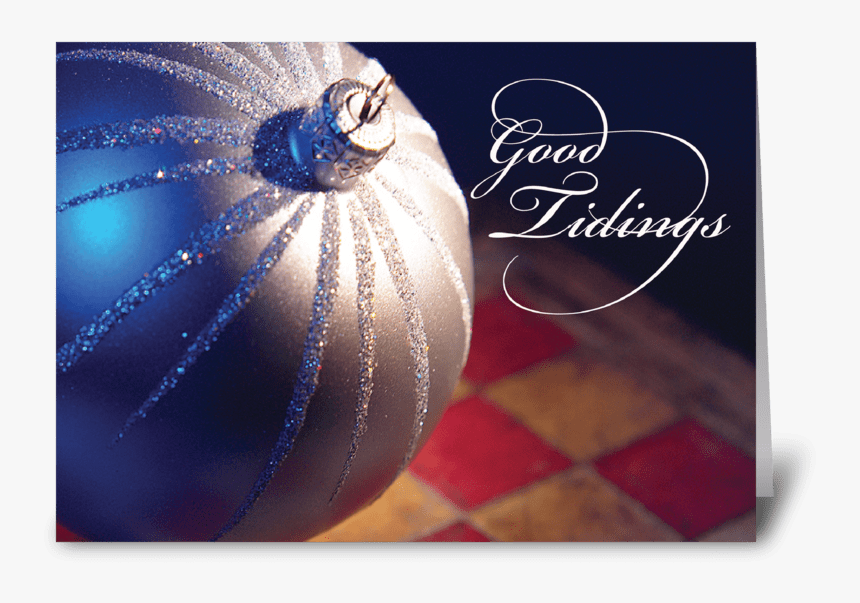 Elegant Silver Christmas Ornament Greeting Card - Christmas Card, HD Png Download