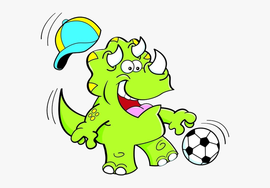 Triceratops Dinosaur Football Clip Art - Dinosaur Soccer, HD Png Download