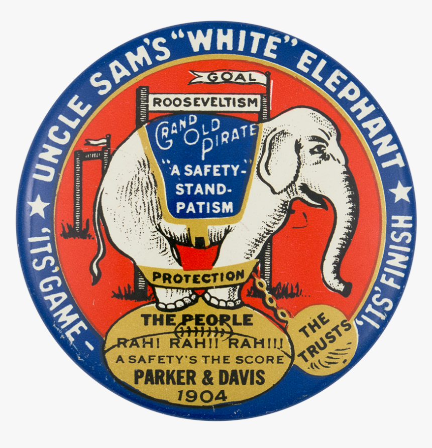 Uncle Sam S White Elephant Political Button Museum - Label, HD Png Download