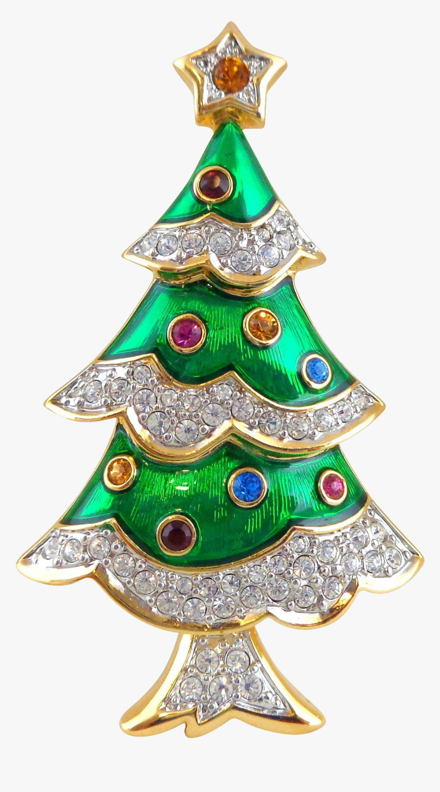 Swarovski Swan Signed Green Enamel Pave Crystal Christmas - Christmas Ornament, HD Png Download