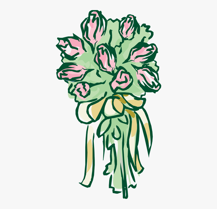 Wedding Bells Bridal Cake Ideas Clipart - Flower Bouquet Cartoon Art Png, Transparent Png