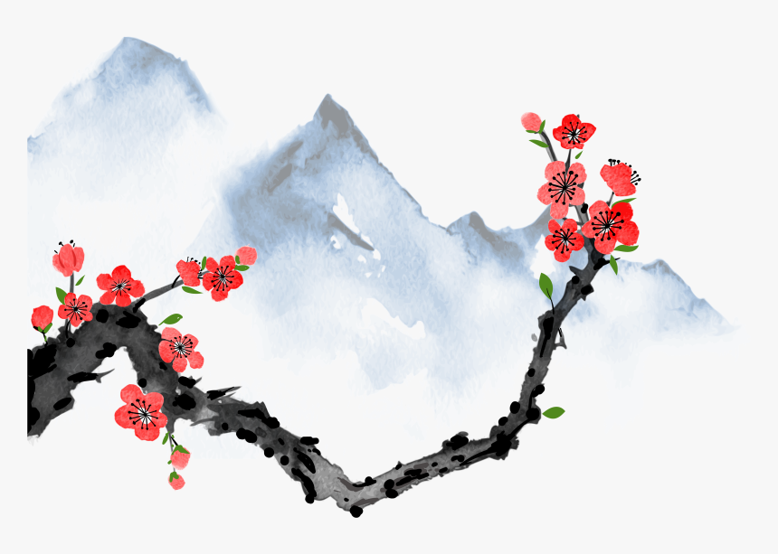 Responsive Image - Pine And Sakura Trees, HD Png Download