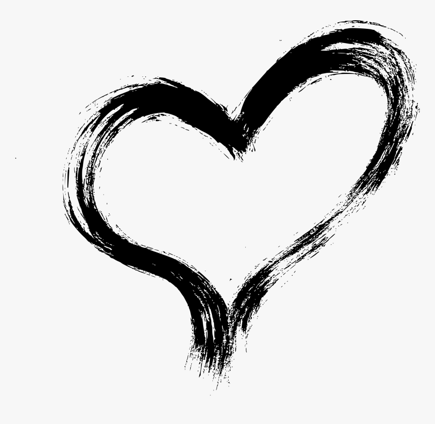 Hearts Png Black And White, Transparent Png