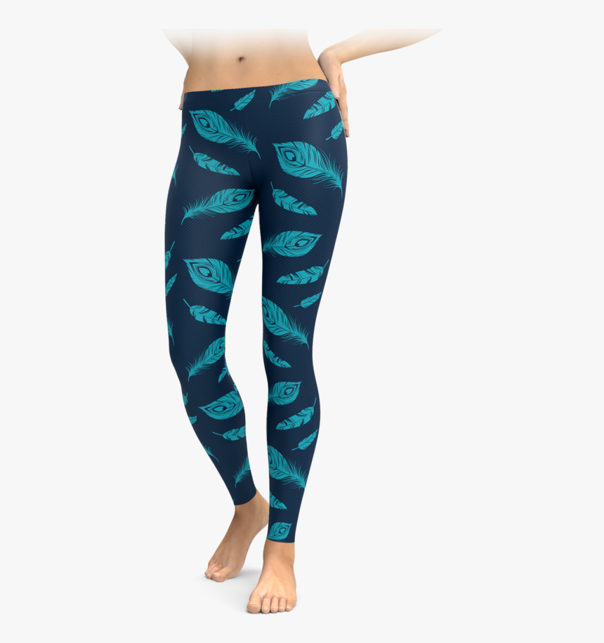 Blue Feather Leggings - Leggings Spider Png, Transparent Png