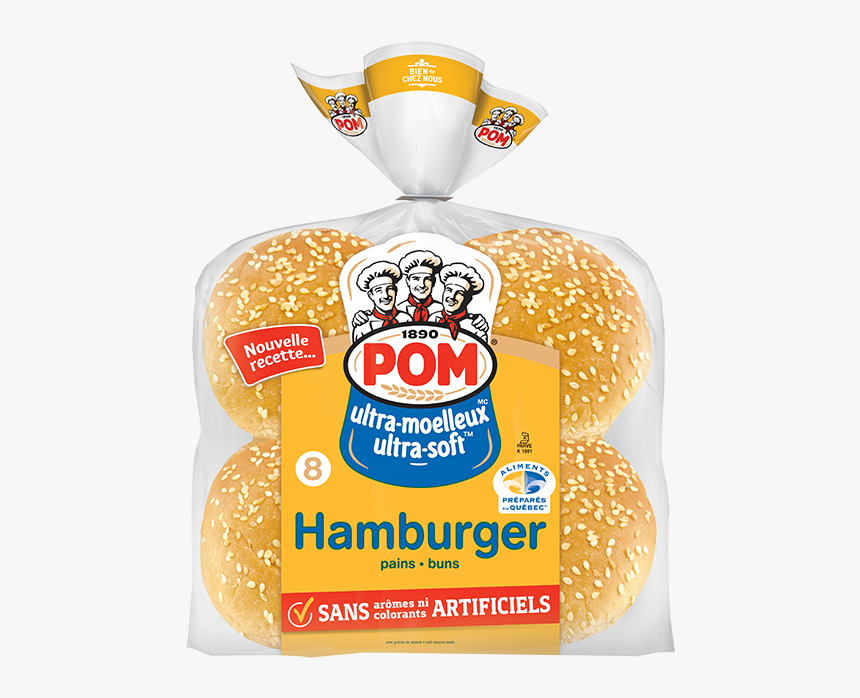Pom® Ultra Moelleux Sesame Hamburger Buns 8-pack, HD Png Download