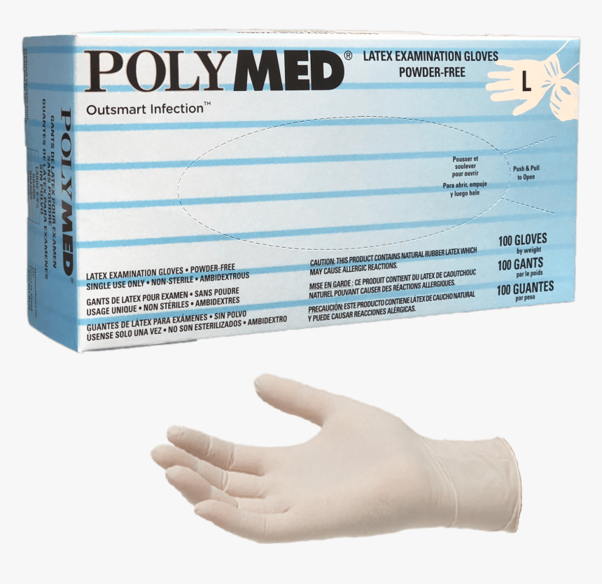 Polymed® Latex Exam Gloves-by Ventyv, Powder Free Yourglovesource - Latex Gloves Powder Free Polymer, HD Png Download