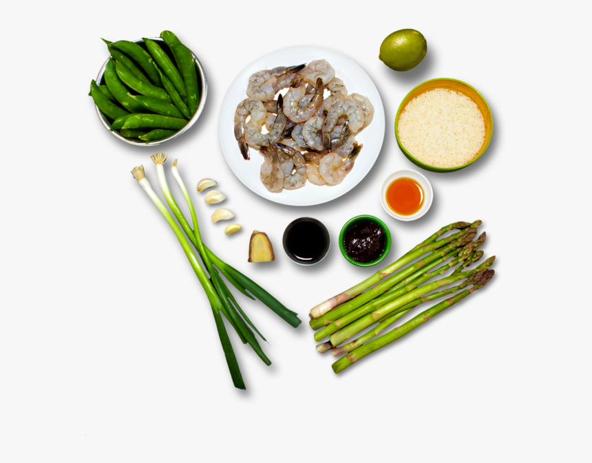Shrimp & Asparagus Fried Rice - Top View Of Vegetable Png, Transparent Png