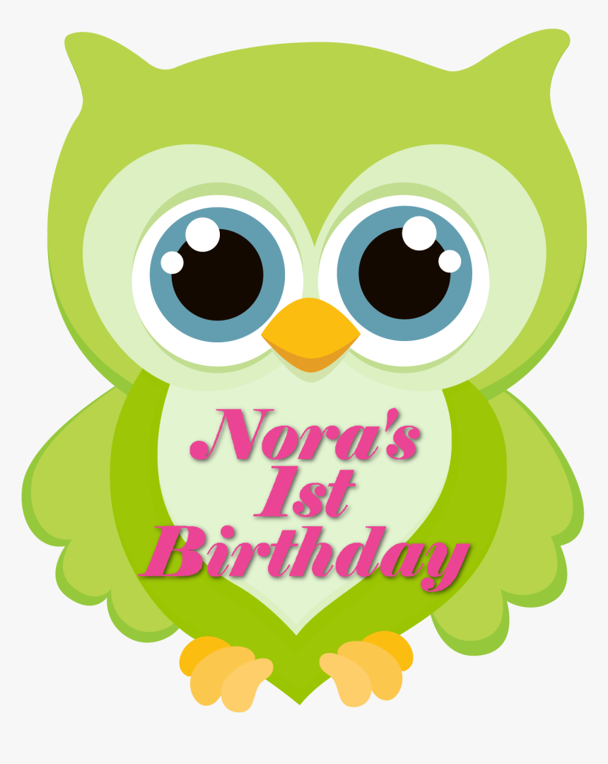 Personalized Pink And Green Owl Cupcake Toppers, Woodland - Cartoon, HD Png Download