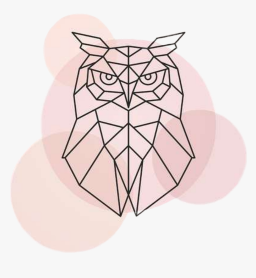 #pink #owl - Geometric Owl Face, HD Png Download