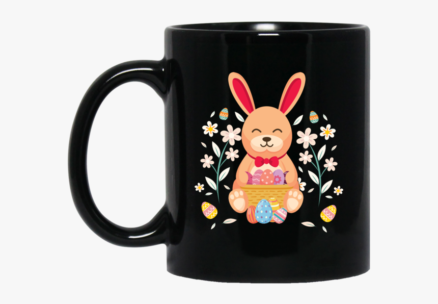 Easter Bunny Basket Eggs 11oz / 15oz Black Mugs, HD Png Download