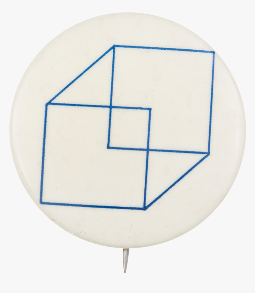 Blue And White Cube Art Button Museum - Example Of Volume Of A Cube Postulatem, HD Png Download