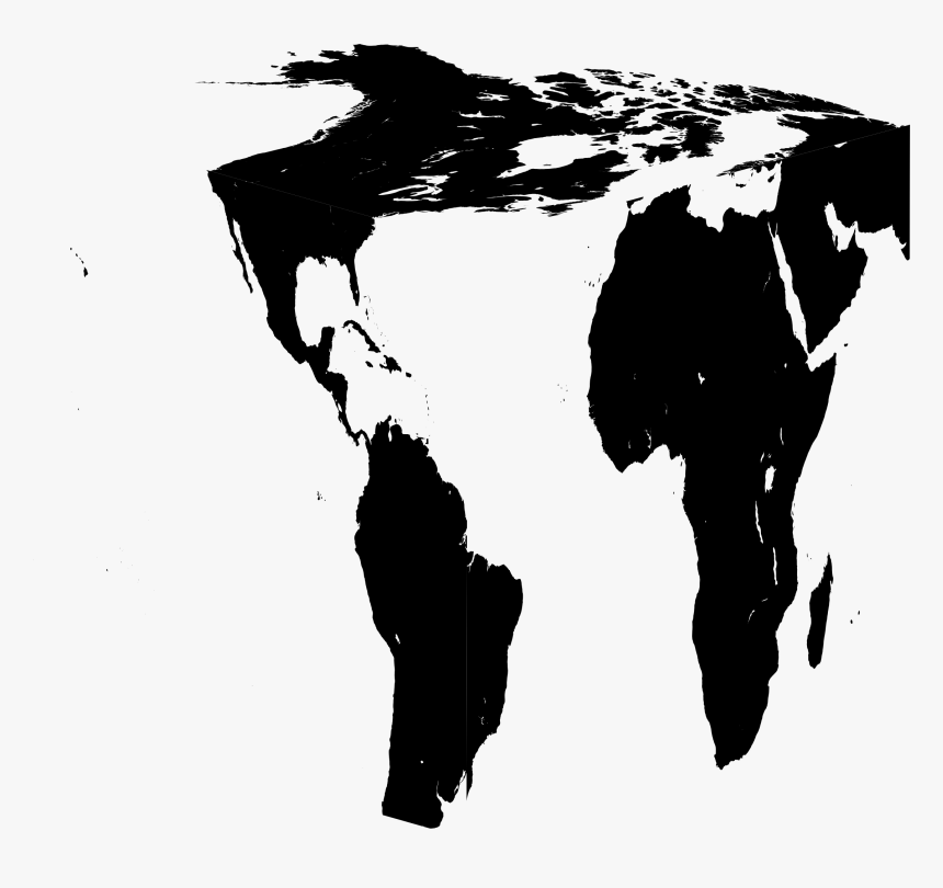 Cube Earth Silhouette No Cube Clip Arts - Clipart Cube Earth Black And White, HD Png Download