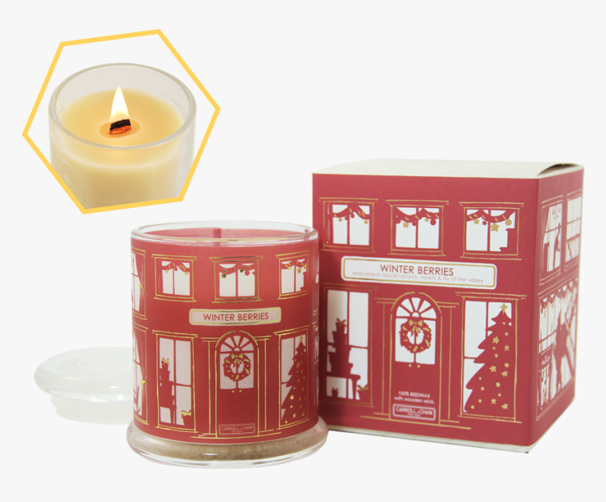 Winter Berries Christmas Candle - Candle, HD Png Download