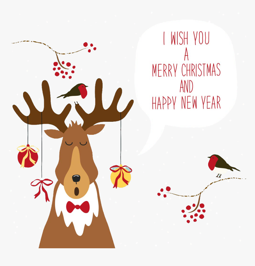 Clip Art Merry Christmas Deer - Merry Christmas Deer, HD Png Download
