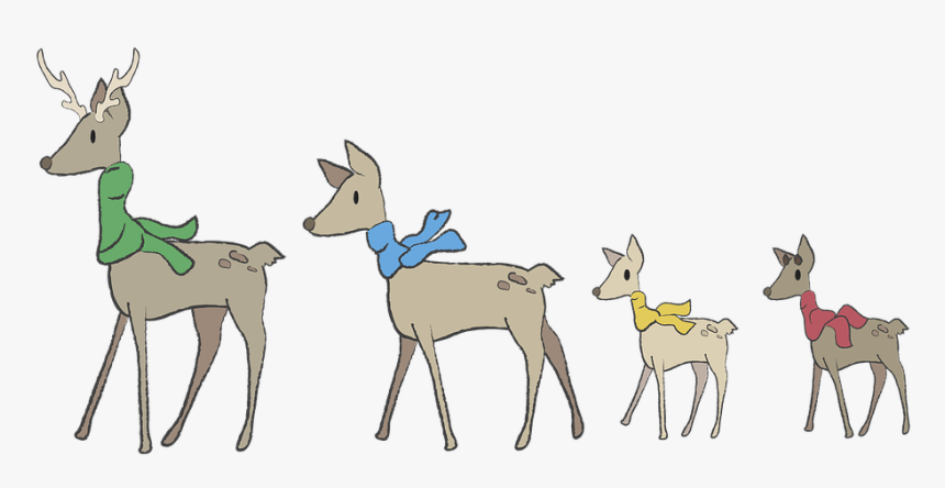 Christmas Roe Deer Deer Winter Figure - Cartoon, HD Png Download
