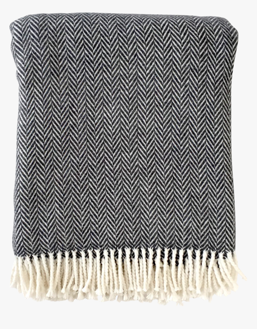 Fringed Charcoal Herringbone Throw Blanket 8121 - Scarf, HD Png Download