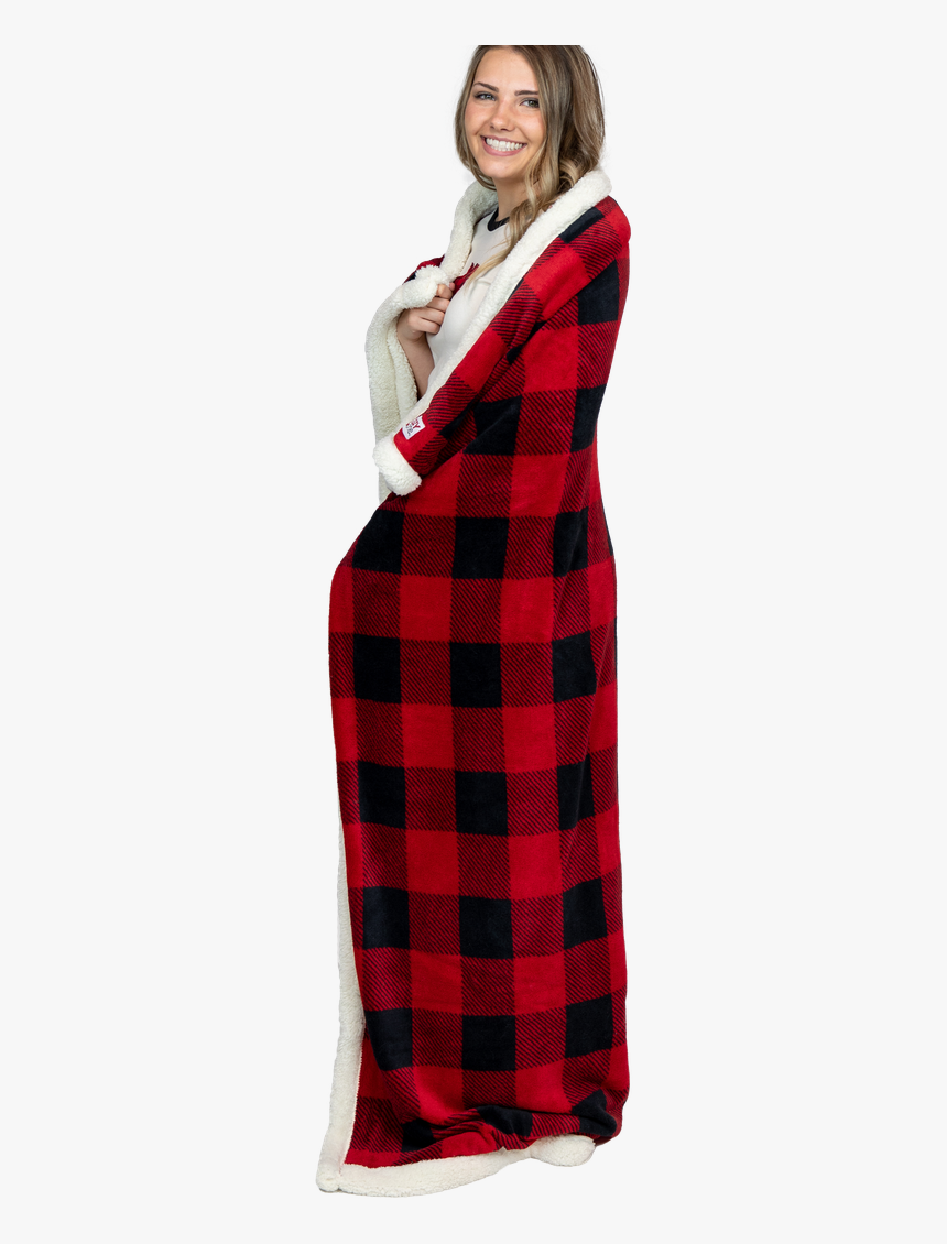 Red Plaid Sherpa Throw Blanket Image - Plaid, HD Png Download