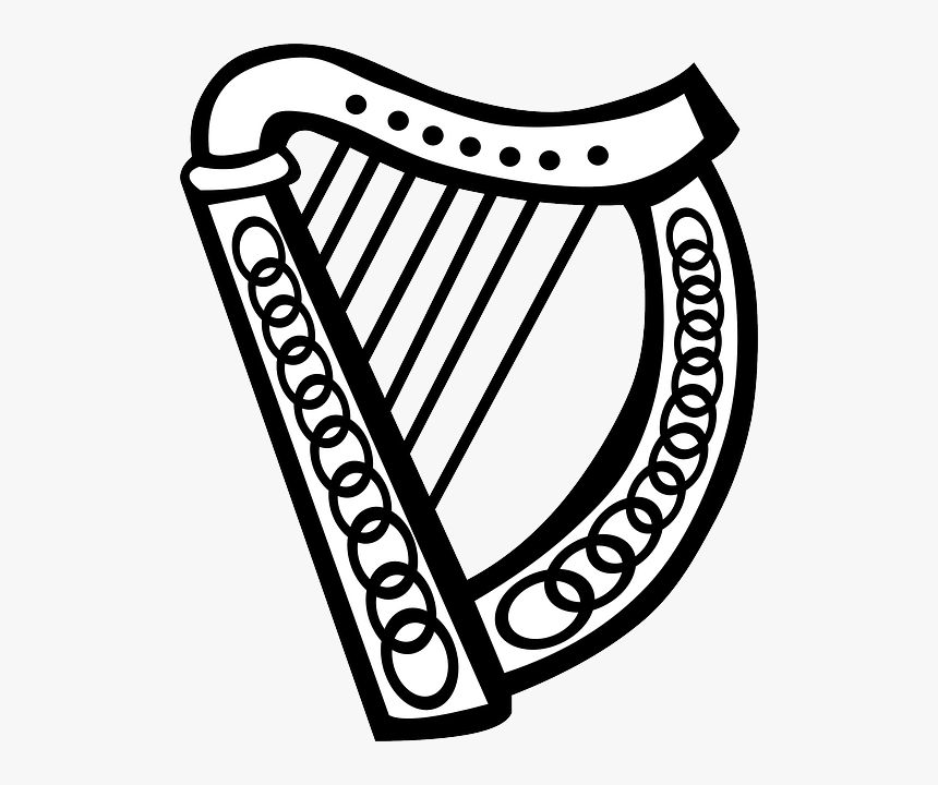 Music, Celtic, Simple, Outline, Symbol, Symbols, Harp - Irish Harp Clipart, HD Png Download
