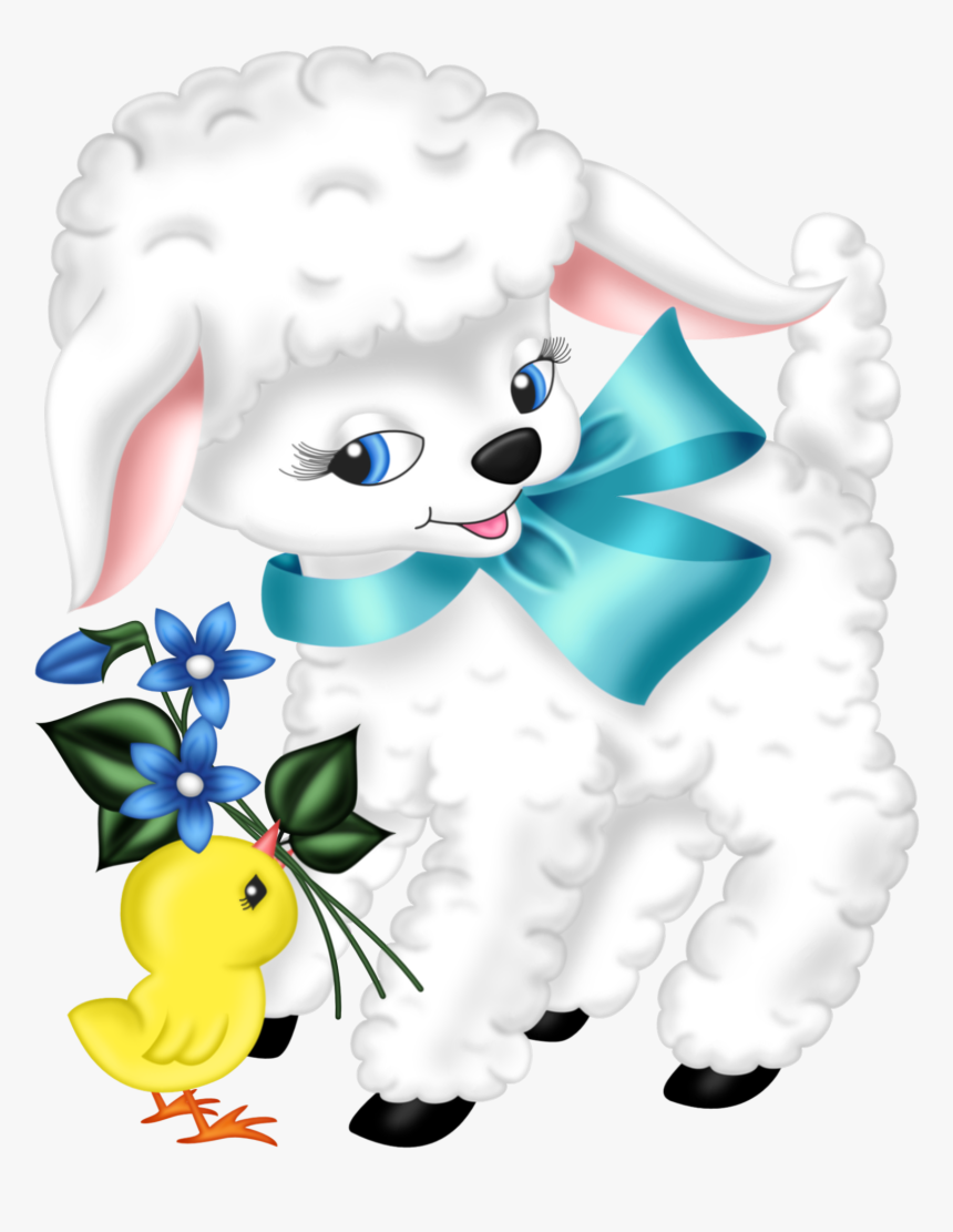 Transparent Easter Lamb And Chicken Png Clipart Picture - Easter Lamb Clipart, Png Download