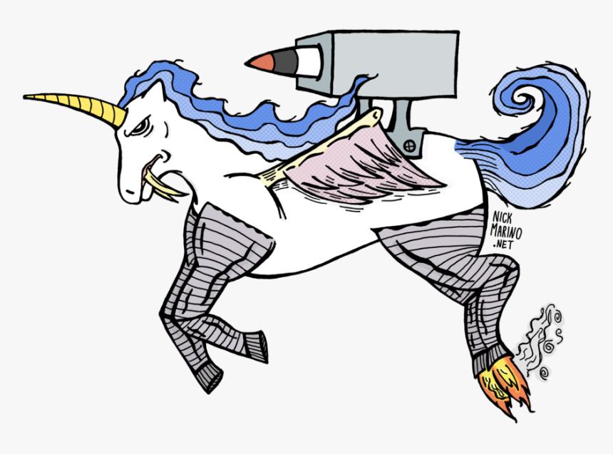 Sabertooth Tiger Clipart - Unicorn Flying Clipart, HD Png Download