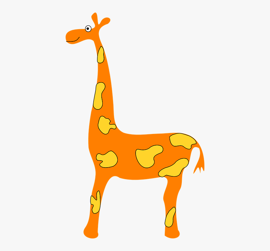 Orange, Giraffe, Animal, Zoo, Tall, Cartoon, Safari - Orange Giraffes, HD Png Download