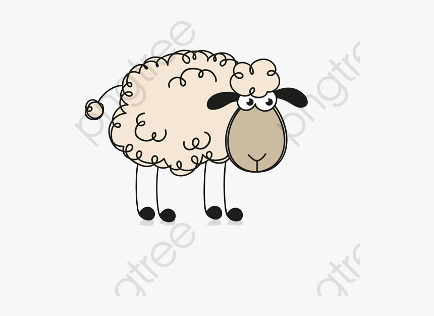 Sheep Clipart Realistic - Sheep Clipart Curly Hair, HD Png Download
