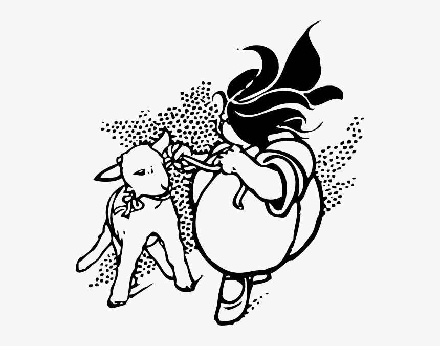 Girl And Lamb Svg Clip Arts - Clip Art, HD Png Download