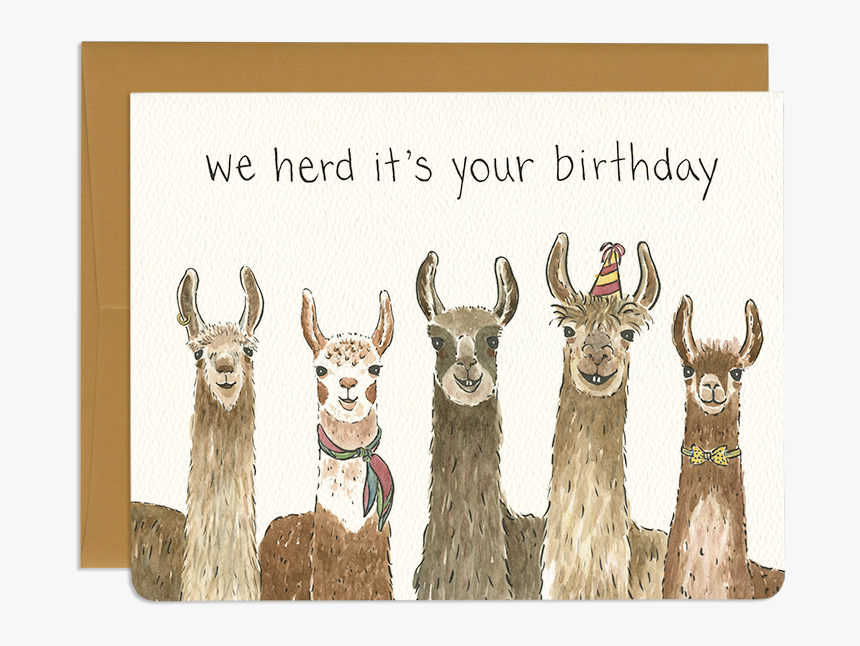 Punny Group Birthday Greeting Card - Llama Birthday Card Printable, HD Png Download