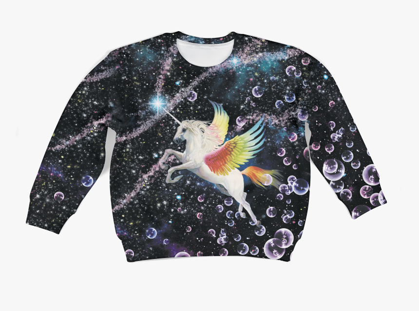 Gearhuman 3d Magical Unicorn Flying Into Galaxy Custom - Hoodie, HD Png Download